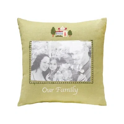 C & F Home 10" X 10" Our Family Picture Small Petite Throw Pillow In Green