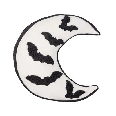 C & F Home 18" X 18" Moon Bats Shaped Throw Pillow In White