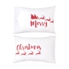 C & F Home C&f Home 20" X 30"  Xmas "merry Christmas" Printed Santa Sleigh Design Twin Queen King Pillowcase Se In White