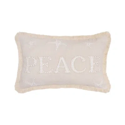 C & F Home 22" X 14" Gold Coast Peace Throw Pillow In Beige