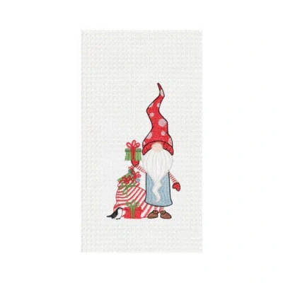 C & F Home C&f Home 27" X 18" Christmas Holiday Gnome With Presents Gifts Embroidered & Waffle Weave Cotton Kit In White
