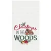 C & F Home C&f Home 27" X 18" "christmas In The Woods" Sentiment With Log Cabin Embroidered Cotton Waffle Weave In Multi
