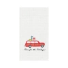 C & F Home C&f Home 27" X 18"  "home For Holidays" Sentiment With Red Station Wagon Car Cotton Embroidered & Wa In Multi