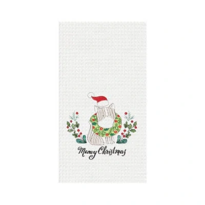 C & F Home C&f Home 27" X 18" "meowy Christmas" Sentiment Featuring Cat In White