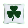 C & F Home C&f Home 3 Leaf Clover St. Patrick's Hooked Throw Pillow, 10" X 10" In Green