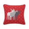 C & F Home C&f Home 3 Moose Cotton Small/petite Accent Pillow, 10" X 10" In Red