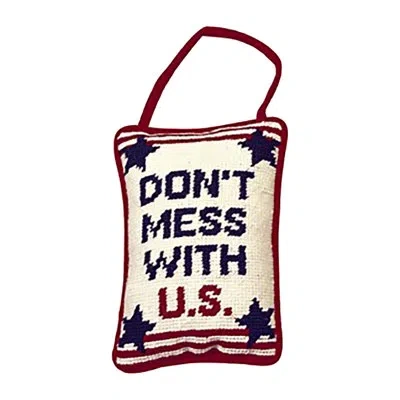 C & F Home 5" X 8" Dont Mess With Us Needlepoint Throw Pillow In Red;beige