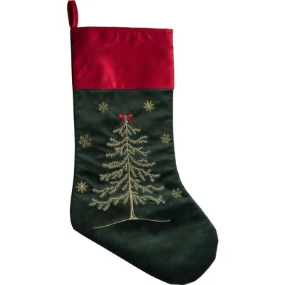 C & F Home C&f Home 8.5" X 20" Christmas Tree W/ Bow Forest Hanging Large Christmas Stocking In Green