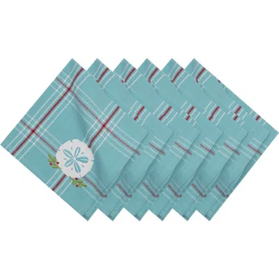 C & F Home C&f Home A Coastal Holiday Napkins Set Of 6 In Blue