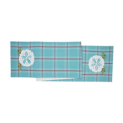 C & F Home C&f Home A Coastal Holiday Table Runner 13" X 72" In Blue