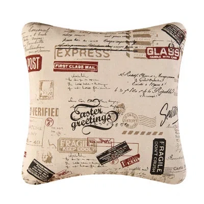 C & F Home Air Mail High Definition Throw Pillow In Beige