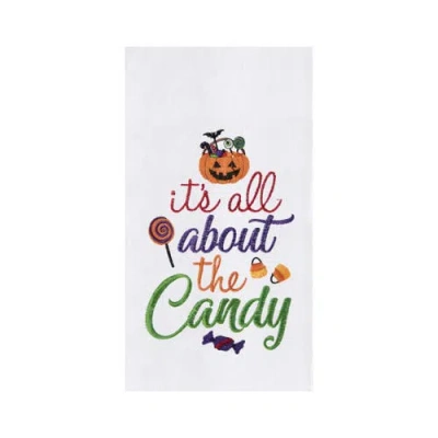 C & F Home C&f Home All About The Candy Halloween Cotton Embroidered Flour Sack Kitchen Dishtowel In White