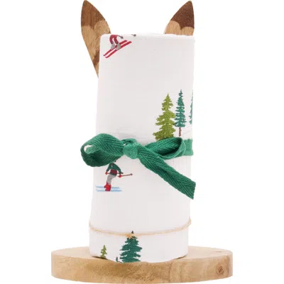C & F Home C&f Home Alpine Skiers Winter Sports Christmas Towel & Stand Gift Set In Multi