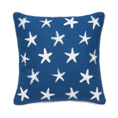 C & F Home American Stars Blue Patriotic Square Throw Pillow Large