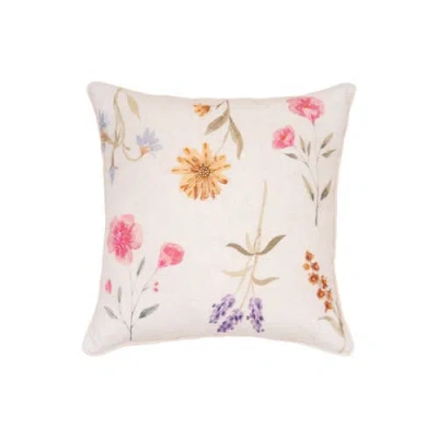 C & F Home C&f Home April Showers Flowers Cotton Blend Accent Throw Pillow 18" X 18" In White