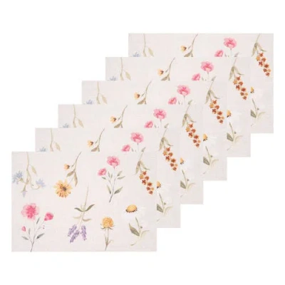 C & F Home C&f Home April Showers Placemats Set Of 6, 14" X 20" In Neutral