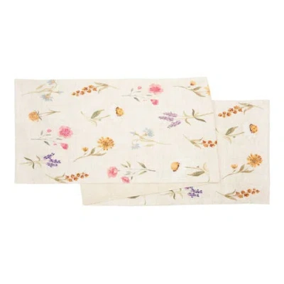 C & F Home C&f Home April Showers Table Runner 14" X 72" In Pink