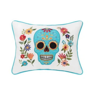 C & F Home C&f Home Aqua Sugar Colorful Accent Pillow 12" X 24" In Blue