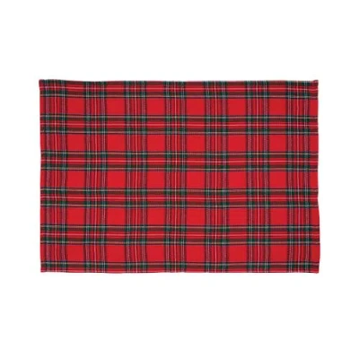 C & F Home C&f Home Arlington Plaid Cotton Woven Placemats Set Of 6, 13" X 19" In Red