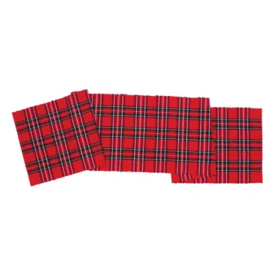 C & F Home C&f Home Arlington Plaid Table Runner 13" X 72" In Red