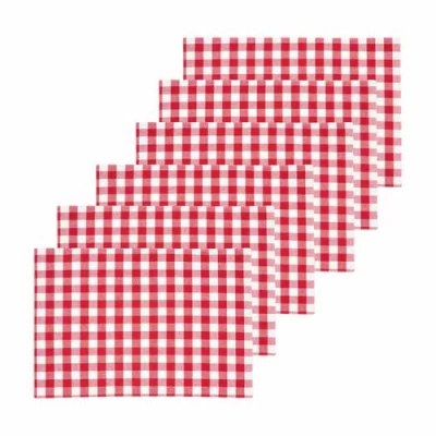 C & F Home C&f Home Ashford Red Placemats Set Of 6, 13" X 19"
