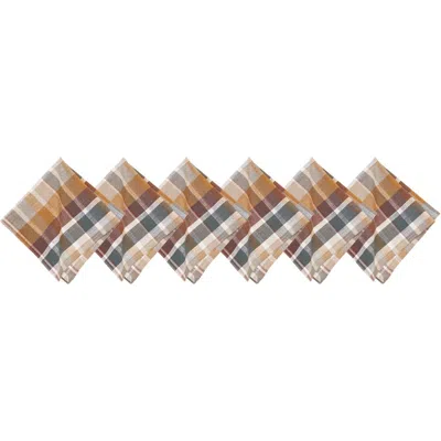 C & F Home C&f Home Aspen Plaid Napkin Set Of 6 In Brown