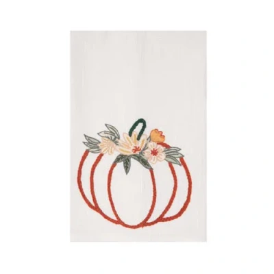 C & F Home C&f Home Autumn Botanical Pumpkin Floral 100% Cotton Handtowel In Red