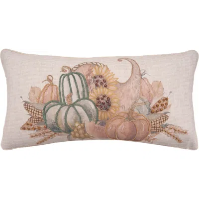 C & F Home C&f Home Autumn Fields Cornucopia Cotton Blend Mini Thanksgiving Accent Pillow 12" X 24" In Multi