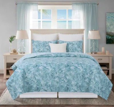 C & F Home C&f Home Azzurra Marine Coastal Cotton Blend King Bed 3-piece Quilt Set In Blue
