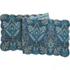 C & F Home C&f Home Bailey Blue Reversible Graphic Print Machine Washable Scallop Quilt Table Runner 14" X 51" In Blue