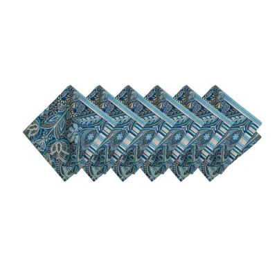C & F Home C&f Home Bailey Blue Reversible Hemstitch Napkins Set Of 6