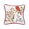 C & F Home C&f Home Be Jolly Cardinal Small Petite Size Printed Christmas Small Petite Size Accent Throw Pillow In Red