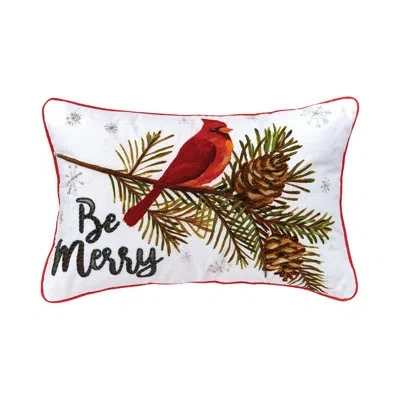 C & F Home Be Merry Cardinal Printed And Embroidered Throw Pillow