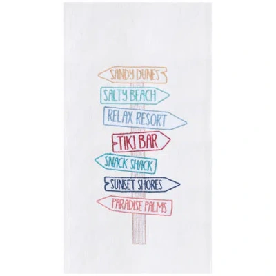 C & F Home C&f Home Beach Direction Sign Kitchen And Bathroom Embroidered Hand Towel In Blue