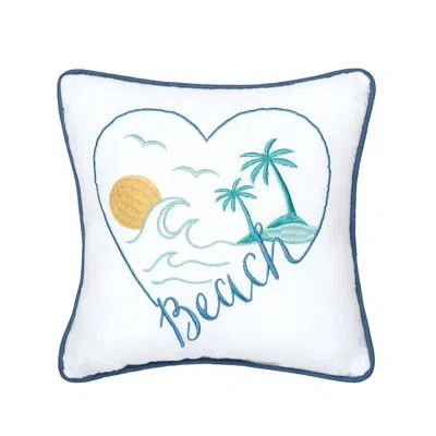C & F Home Beach Heart Petite Size Accent Throw Pillow In Multi