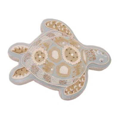 C & F Home C&f Home Beaded Sea Turtle Coastal Embellished Accent Shaped Pillow In Multi