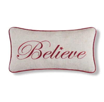 C & F Home C&f Home Believe Embroidered Christmas Holiday Small/petite Accent Pillow, 18.5" X 10" In Brown