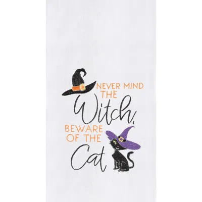 C & F Home C&f Home Beware Of The Cat Halloween Cotton Embroidered Flour Sack Kitchen Towel In Multi