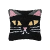 C & F Home C&f Home Black Cat Small Petite Hooked Halloween Accent Pillow, 8" X 8" In Black