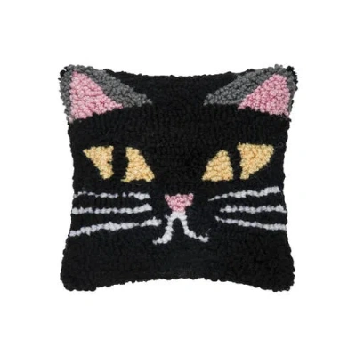 C & F Home C&f Home Black Cat Small Petite Hooked Halloween Accent Pillow, 8" X 8"