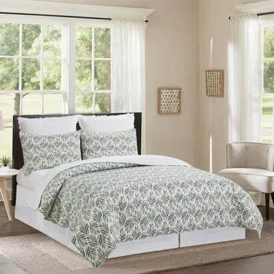C & F Home Blair Green Cotton Reversible Quilt Set
