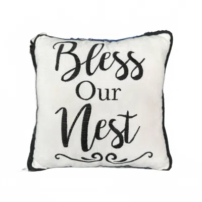 C & F Home Bless Our Nest Throw Pillow In Black And White In Multi
