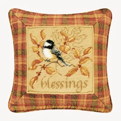 C & F Home Blessings Needlepoint Pillow In Black;white;yellow