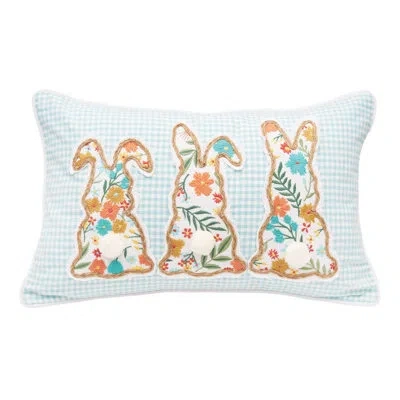 C & F Home Blossom Bunny Trio Throw Pillow In Multicolored