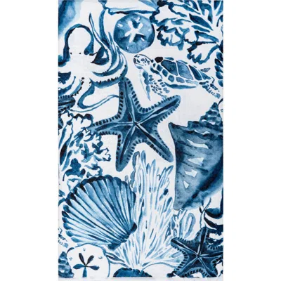 C & F Home C&f Home Blue Coast Marine Abstract 100% Cotton Dishtowel