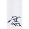 C & F Home C&f Home Blue Dolphins Kitchen And Bathroom Embroidered Hand Towel In Blue