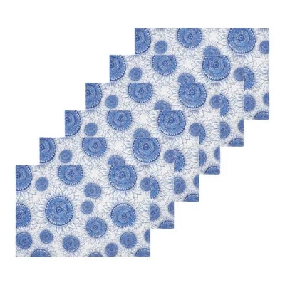 C & F Home C&f Home Blue Harvest Sunflower Placemats Set Of 6, 14" X 20"