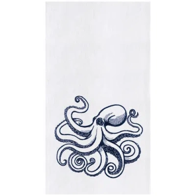 C & F Home C&f Home Blue Octopus Kitchen And Bathroom Embroidered Hand Towel