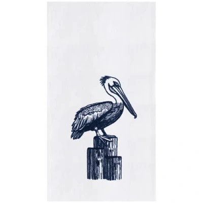 C & F Home C&f Home Blue Pelican Kitchen And Bathroom Embroidered Hand Towel