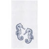 C & F Home C&f Home Blue Seahorses Kitchen And Bathroom Embroidered Hand Towel In White